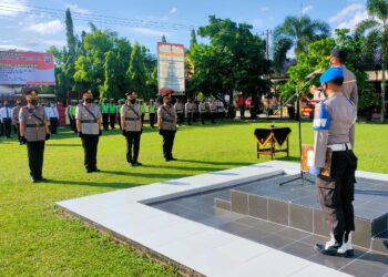 Kapolres Kampar Pimpin Upacara Sertijab Waka Polres, Kabag Ops dan Kapolsek Kampar