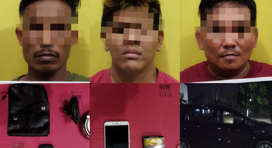 3 Pengedar Shabu Diringkus Resnarkoba Polres Kampar Pada 2 Lokasi di Tapung Hilir
