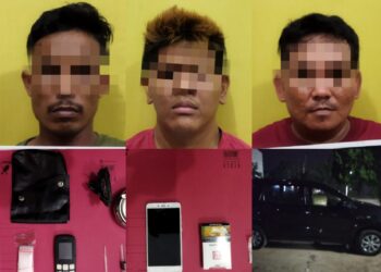 3 Pengedar Shabu Diringkus Resnarkoba Polres Kampar Pada 2 Lokasi di Tapung Hilir