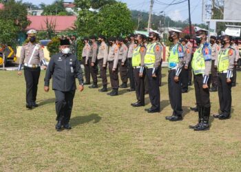 Polres Kampar Laksanakan Apel Gelar Pasukan Operasi Ketupat Lancang Kuning 2021