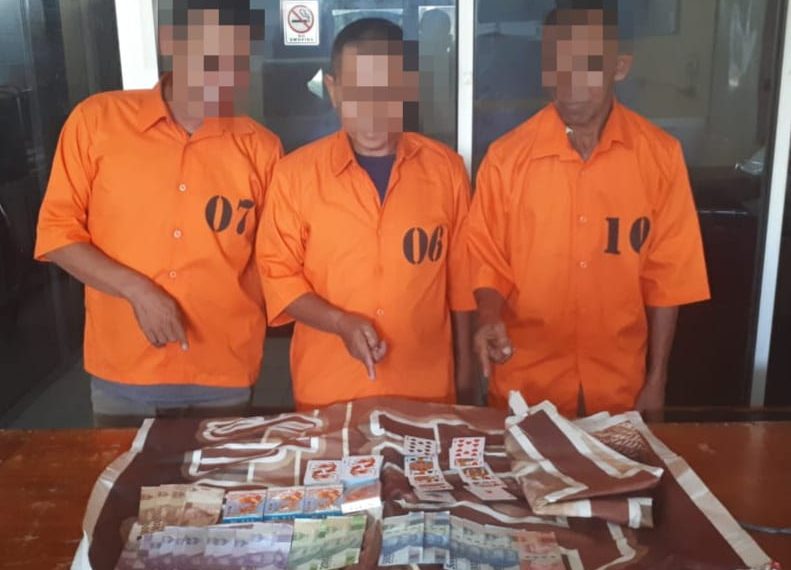 Bermain Judi Song Diareal Kebun Sawit, 3 Orang Pelaku Diamankan Polsek Tapung