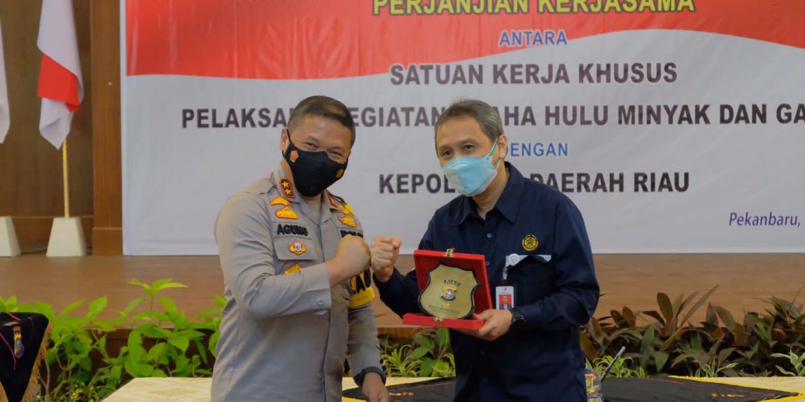 Kapolda Riau Bersama SKK Migas Tandatangani MOU Kelola Keamanan Pertamina Hulu Rokan