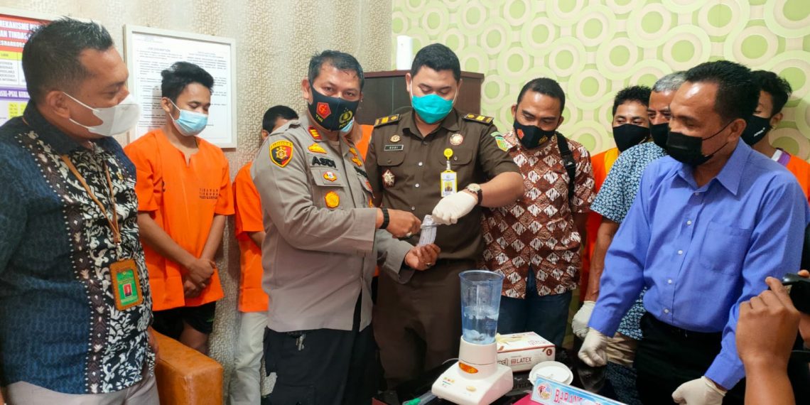 Polres Kampar Musnahkan 96,21 Gram Shabu, dari 3 Kasus yang Diungkap Akhir Bulan Lalu