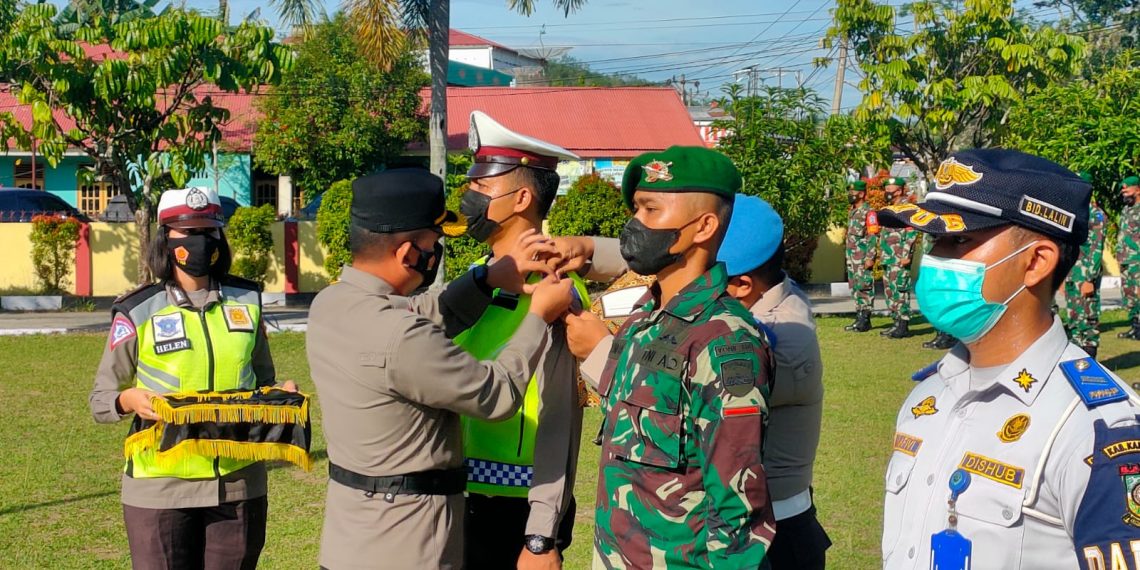 Polres Kampar Laksanakan Apel Gelar Pasukan Operasi Patuh Lancang Kuning 2021