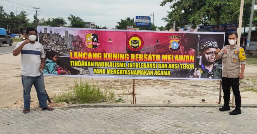 Cegah Paham Radikalisme, Intoleransi dan Terorisme, Polres Kampar Sebar Spanduk Himbauan