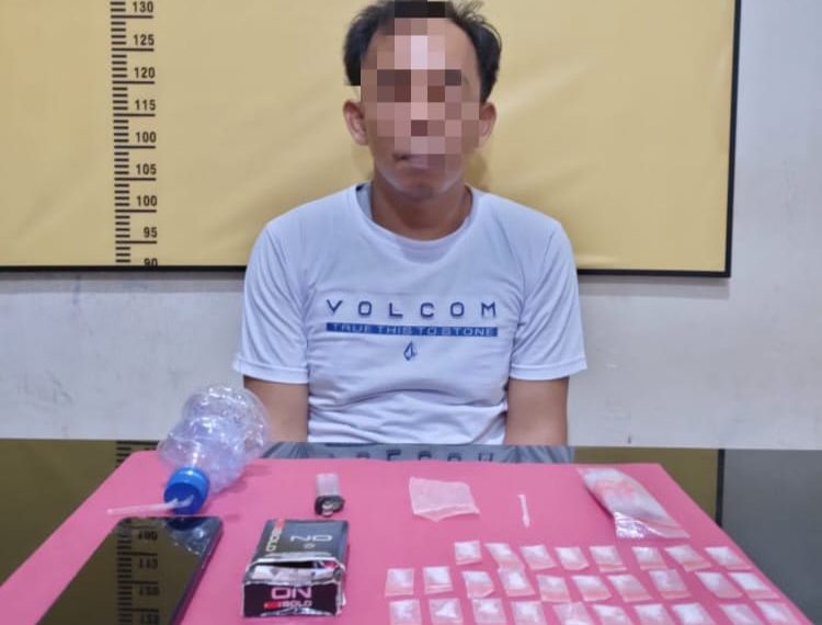 Seorang Pengedar Shabu Ditangkap Resnarkoba Polres Kampar di Wilayah Rumbio Jaya