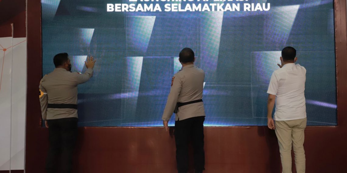 Tangani Covid-19, Kapolda Riau Lounching Aplikasi “Bersama Selamatkan Riau”