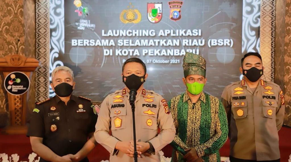 Percepat Penanganan Covid-19, Kapolda Riau Hari ini Lounching Aplikasi BSR Di Polresta Pekanbaru