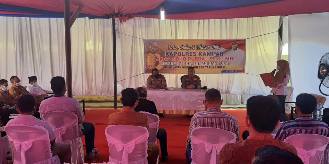 Kapolres Kampar Silaturahmi dengan Upika dan Tokoh Masyarakat Tapung Hulu