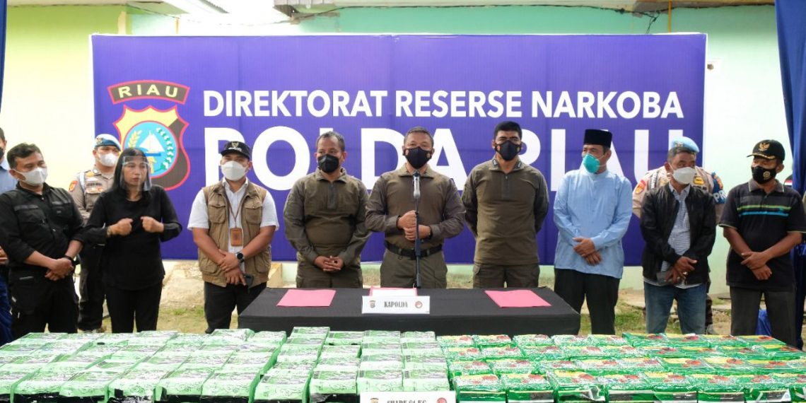 Ditresnarkoba Polda Riau Kembali Ungkap Jaringan Internasional Dengan Barang Bukti 81 Kg Shabu