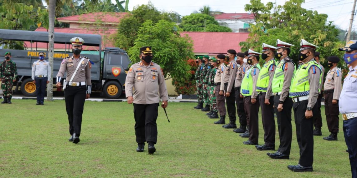 Kapolres Kampar Pimpin Apel Gelar Pasukan Ops Zebra Lancang Kuning 2021 di Polres Kampar