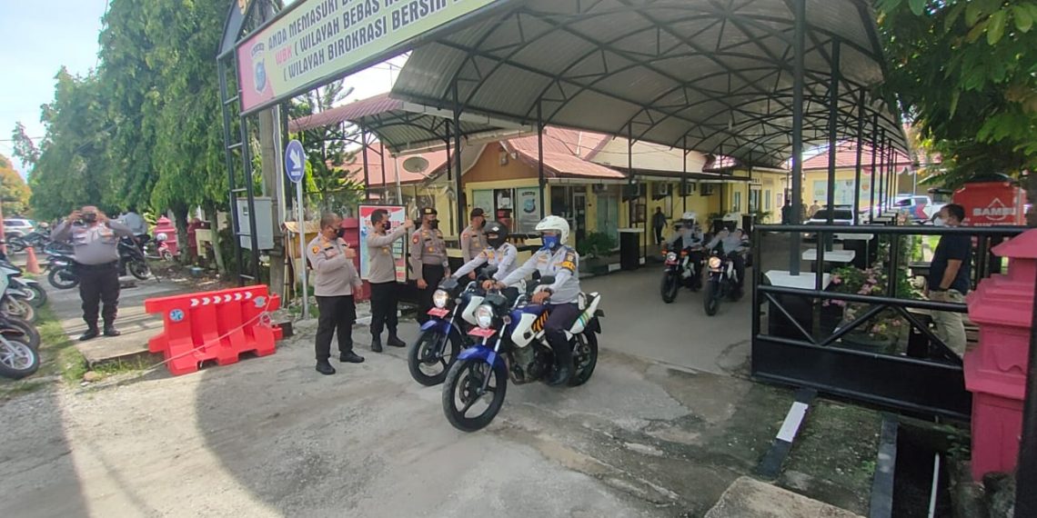 Polres Kampar Gelar Patroli Gabungan Berskala Besar Jelang Pilkades Serentak di Kab. Kampar
