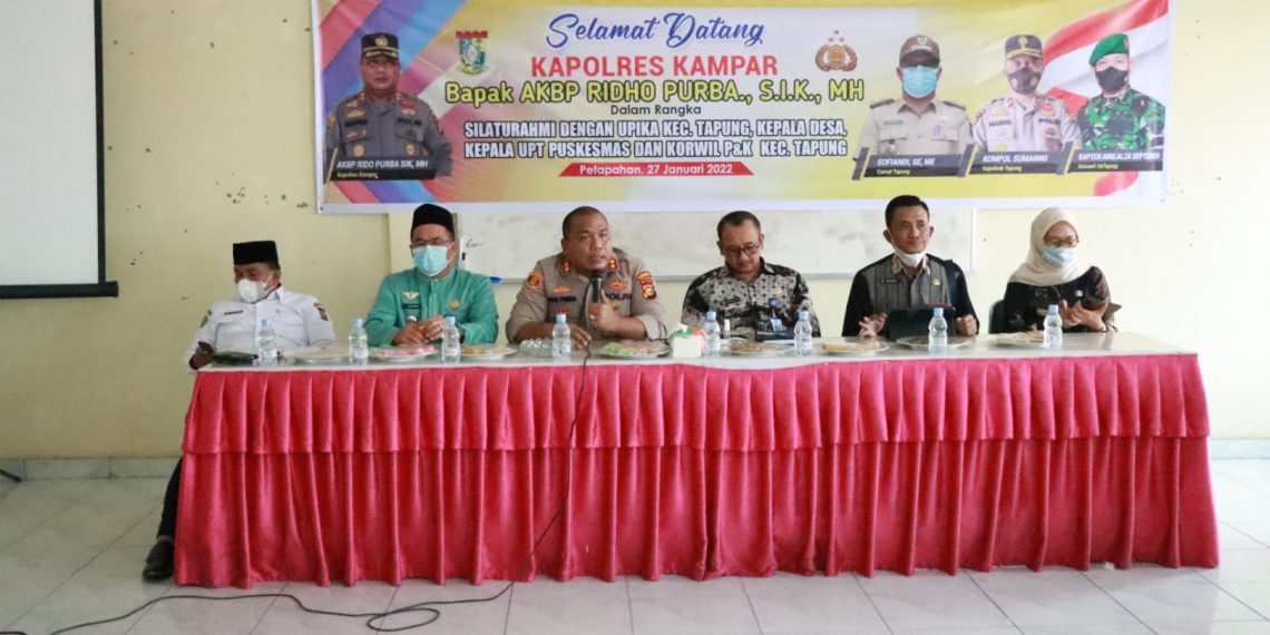 Kapolres Kampar Gelar Pertemuan Silaturahmi Dengan Upika Se – Kec.Tapung