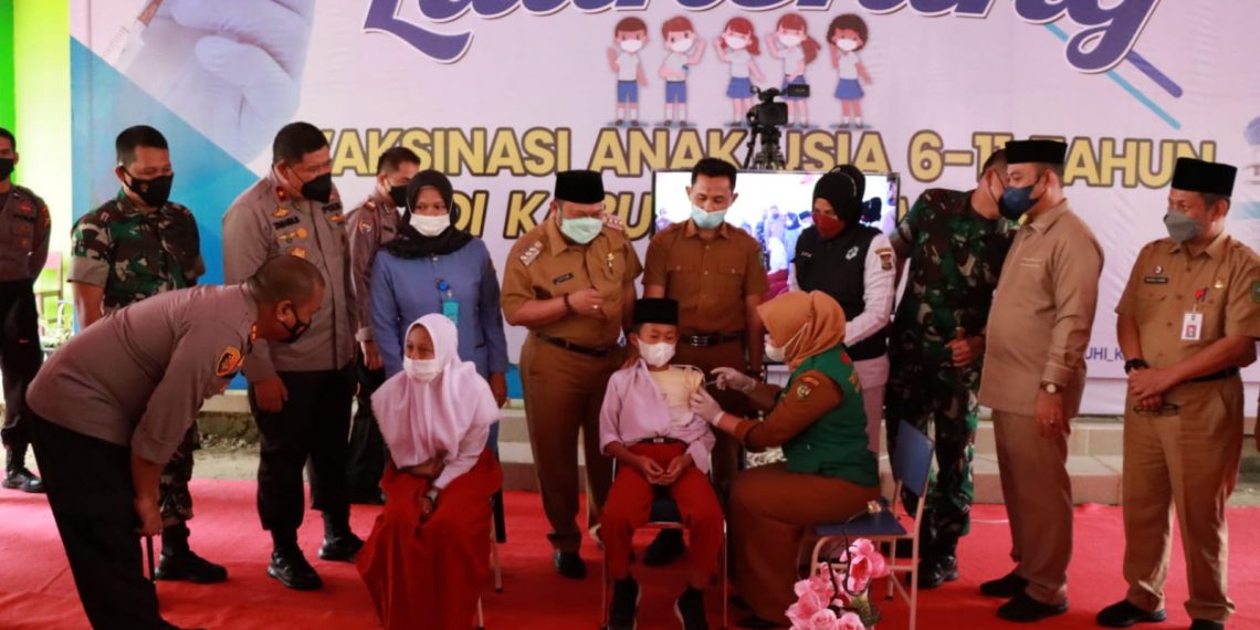 Waka Polda Riau Launching Vaksinasi Anak Usia 6-11 Tahun di Kabupaten Kampar Hari ini