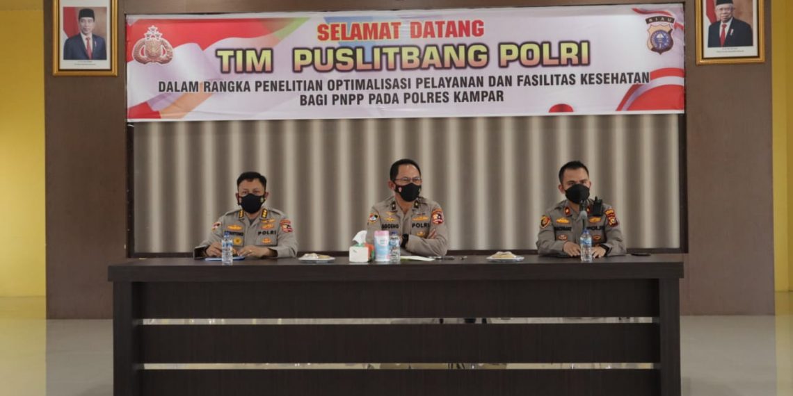 Tim Puslitbang Polri Gelar FGD di Polres Kampar Tentang Optimalisasi Pelayanan dan Fasilitas Kesehatan. 