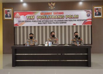 Tim Puslitbang Polri Gelar FGD di Polres Kampar Tentang Optimalisasi Pelayanan dan Fasilitas Kesehatan. 