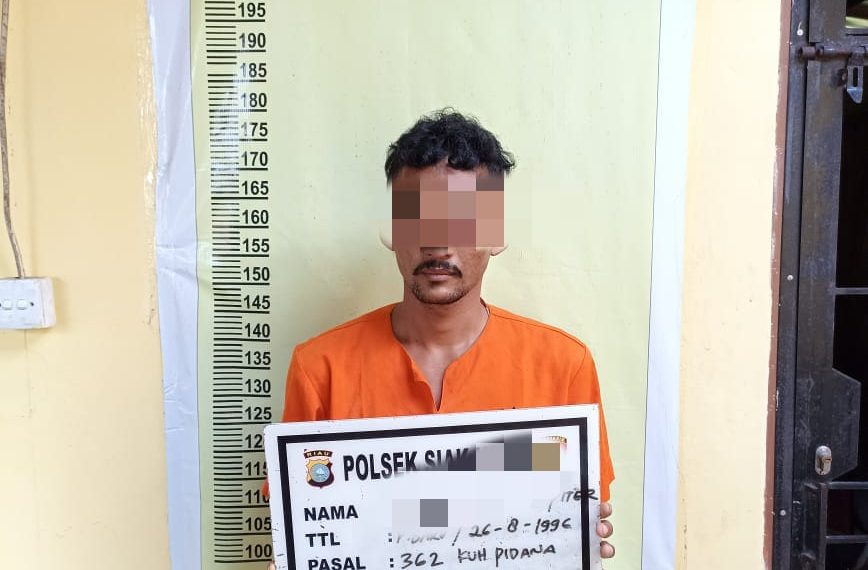 Curi Sepeda Motor Dan Gas 3 KG, Warga Pandau Jaya di Ringkus Polsek Siak Hulu