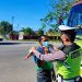 Sat Lantas Polres Kampar Berbagi Masker dan Sampaikan Imbauan Prokes