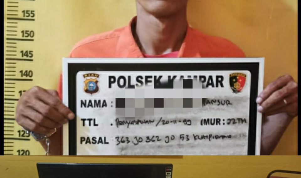 Tertangkap Tangan Curi Tv dan Pemasak Nasi, Warga Ranah di amankan Polsek Kampar