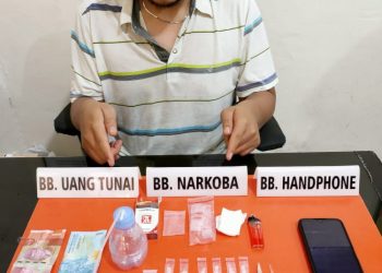 Disaksi Perangkat Desa, Bandar Narkotika di Tangkap Sat Res Narkoba Polres Kampar