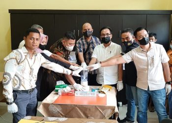 Jajaran Polsek Polres Kampar Memusnakan Banrang Bukti Narkotika Jenis Shabu Seberat 129,15 Gram