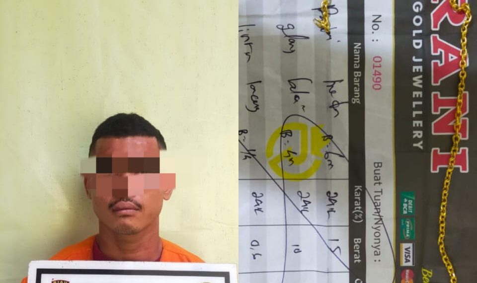 Pelaku Jambret Kalung Emas di Amankan Polsek Siak Hulu Tanpa Berkutik