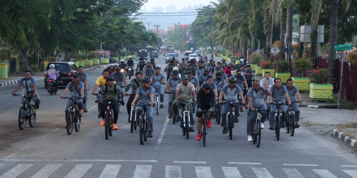 Meriahkan HUT Bhayangkara Ke 76, Polres Kampar Gelar Fun Bike