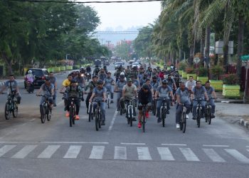 Meriahkan HUT Bhayangkara Ke 76, Polres Kampar Gelar Fun Bike