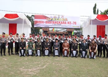 Forkopimda Kab. Kampar Ikuti Upacara Virtual Hari Bhayangkara ke-76 di Polres Kampar
