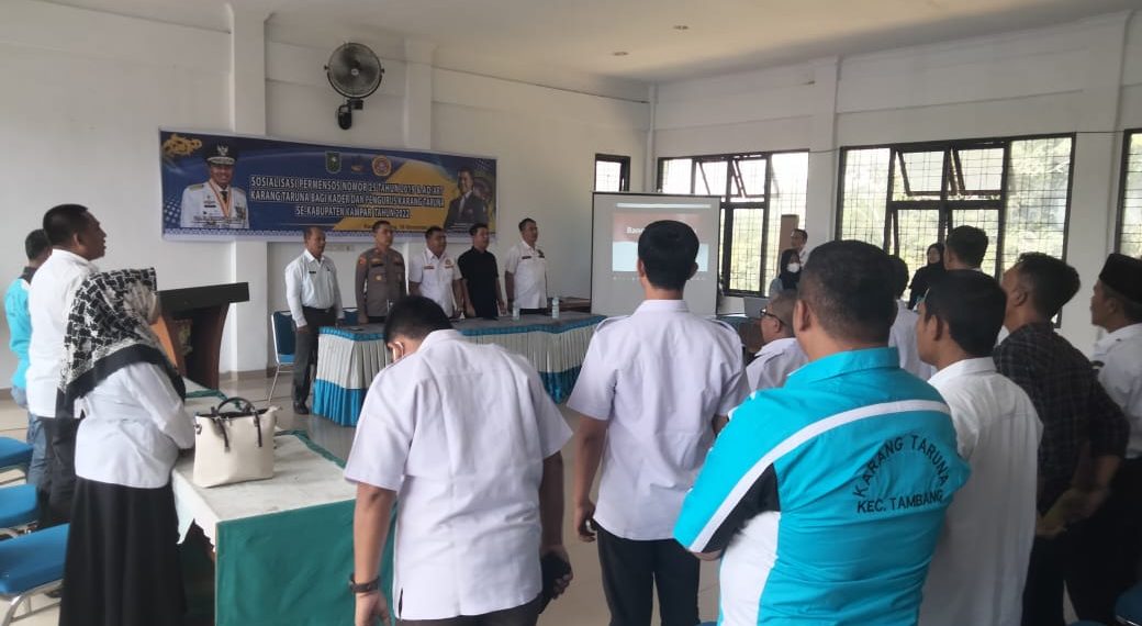 Hadiri Sosialisasi Permensos No.25 Tahun 2019, Kapolsek Tambang Ajak Karang Taruna Bersinergi Jaga Kamtibmas
