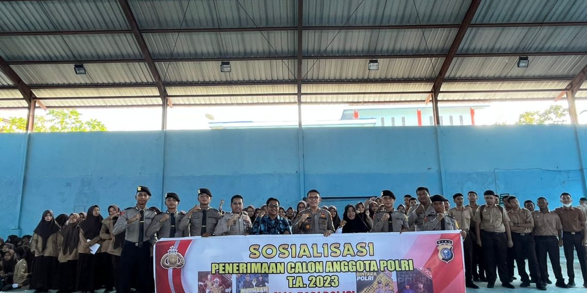 Polres Kampar Sosialisasikan Penerimaan Polri Tahun 2023 di SMAN 1 Bangkinang Kota