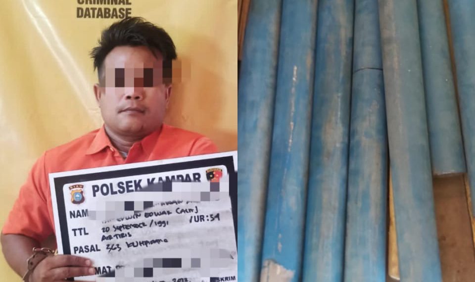 Sempat jadi DPO, Pelaku Pencurian Besi Jembatan di Ringkus Polsek Kampar
