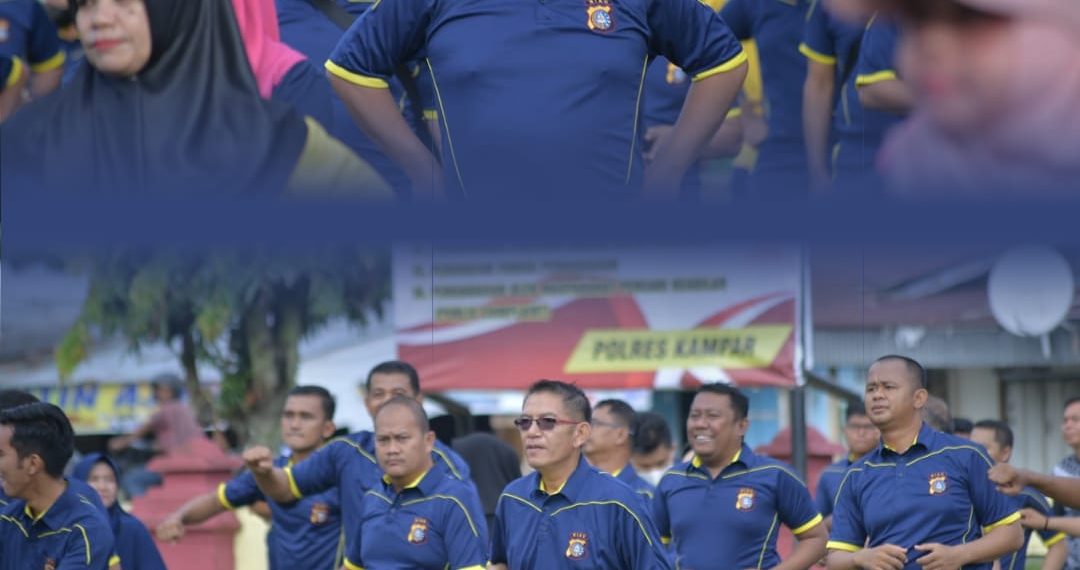 Motivasi Personelnya, Kapolres Kampar Gelar Olahraga Bersama Dengan Bhayangkari