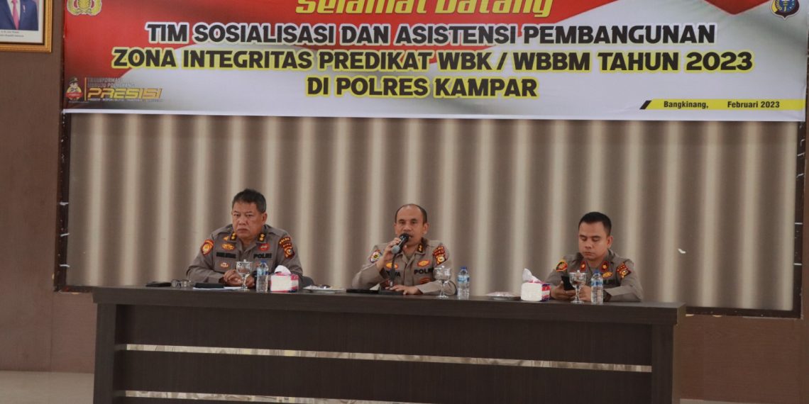 Asistensi pembangunan Zona Integritas Polres Kampar Oleh Tim Penilai Internal Polda Riau