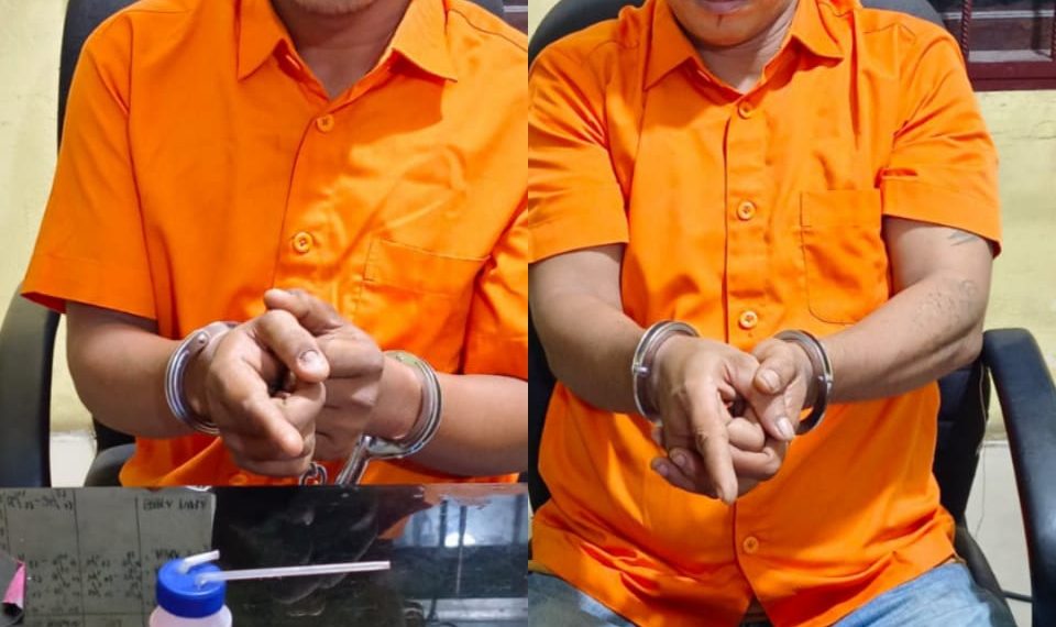 Dua Pelaku Narkoba di Tangkap di Desa Tarai Bangun oleh Polsek Tambang