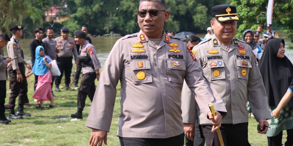 Kapolres Kampar Pimpin langsung Pengamanan Balimau Kasai di Kabupaten Kampar