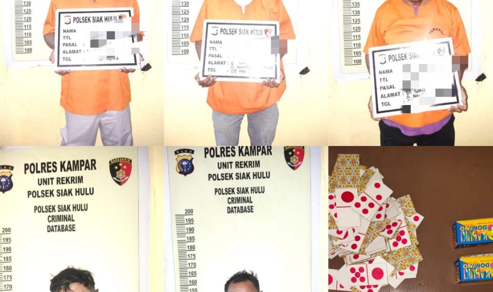 Asyik Main Judi QQ, 5 Pelaku di Amankan Polsek Siak Hulu
