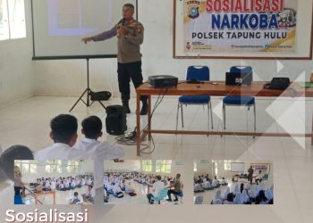 Kapolsek Tapung Hulu Sosialisasikan Penyalahgunaan Narkotika Kepada Peserta Didik SMA 2 Tapung Hulu