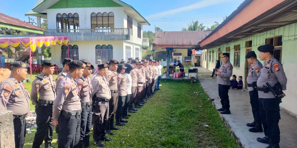 Polres Kampar Lakukan Pengamanan Kegiatan RAT Tertulis KSMB di Kantor KUD Desa Siabu
