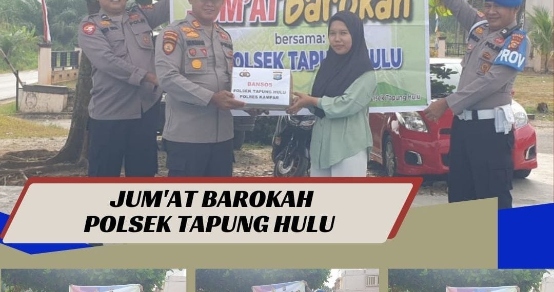 Jum’at Barokah, Kapolsek Serahkan Bansos Kepada 2 THL Polsek Tapung Hulu