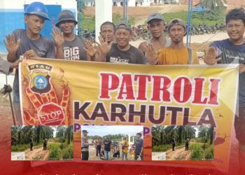 Kapolsek Tapung Hulu Pimpin Kegiatan Patroli Karhutla dan Memberikan Pemahaman Dampak Karhutla Kepada Masyarakat