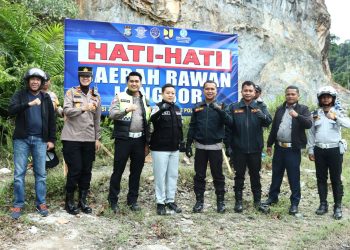 Curah Hujan Tinggi, Kapolres Kampar Gandeng Stakeholder Terkait Cek Lokasi Rawan Longsor Dan Laka
