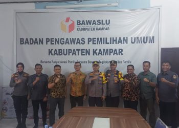 Kapolres Kampar Silaturahmi ke Bawaslu dan KPU Kampar Menjelang Pemilu Tahun 2024