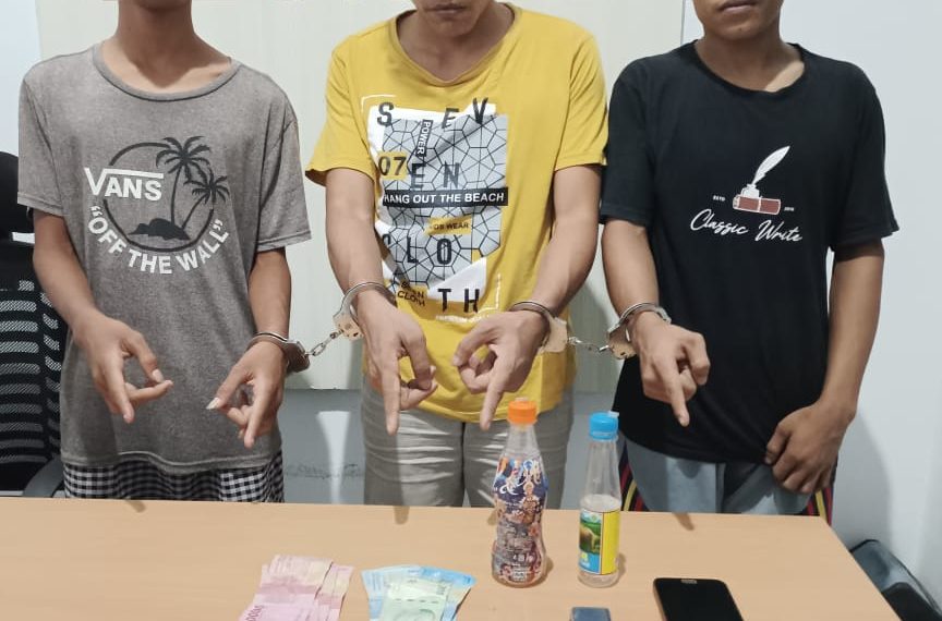 Polsek Perhentian Raja Tangkap 3 Warga Kampung Pinang Kasus Narkoba