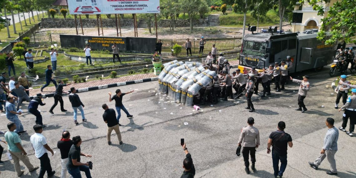 Menghadapi Pemilu 2024, Polres Kampar Lakukan Simulasi Sistem Pengamanan Kota