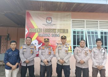 Kembali, Polres Kampar Pengecekan dan Monitoring Gudang Ligistik Pemilu 2024