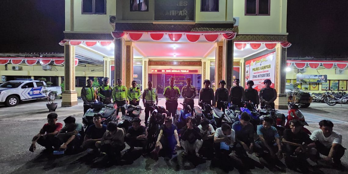10 Unit Sepeda Motor Terjaring Razia KRYD Wilayah Hukum Polres Kampar.