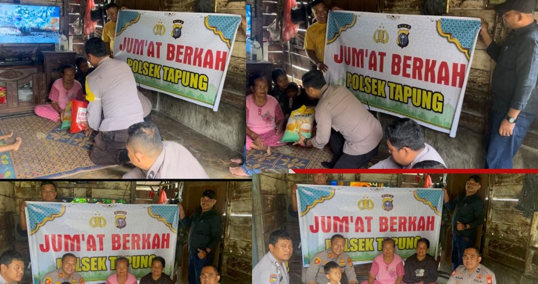 Jumat Barokah Polsek Tapung Serahkan Sembako Kepada Warga Kurang Mampu di Desa Indrapuri