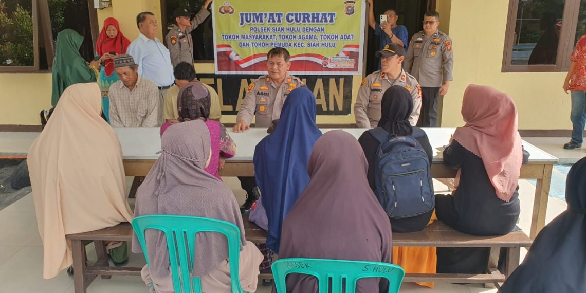 Jum’at Curhat, Kapolsek Siak Hulu Himbau Saling Jaga Kamtibmas