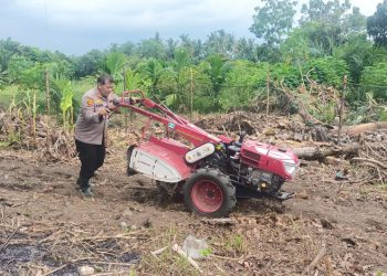 Polsek Siak Hulu Inisiasi Pemanfaatan Lahan Kosong atau Lahan Tidur Menjadi Kebun